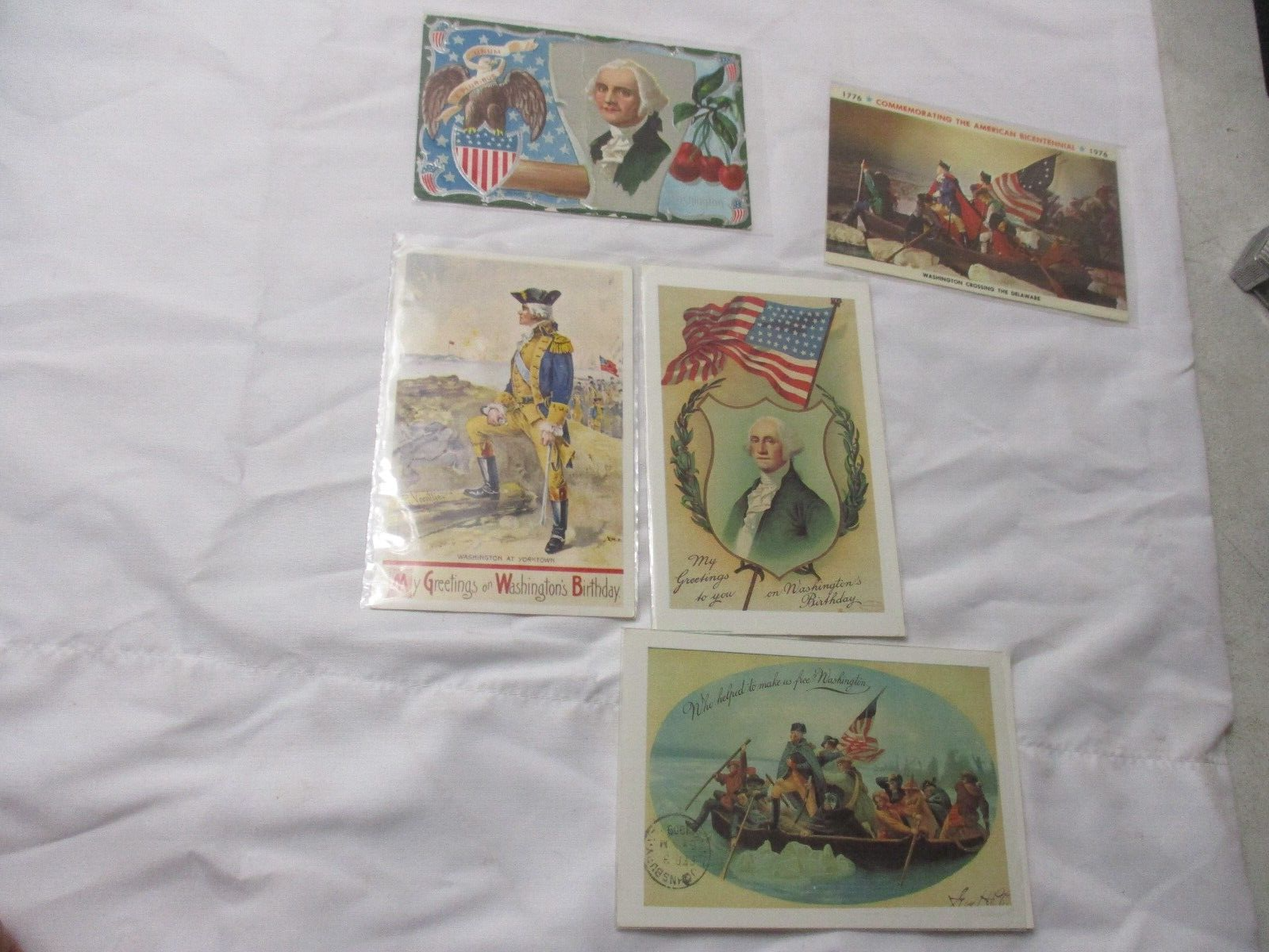 5 Vintage POSTCARD GEORGE WASHINTON BIRTHDAY Celebration LOT - $29.69