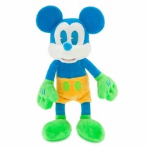 Disney Neon Mickey Mouse Bean Bag Plush~12&quot;~Classic Blue Green Yellow~Colorful - £24.65 GBP
