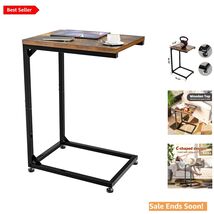 Elegant C Shaped Coffee Table - Rustic Wood and Metal Blend for Modern H... - $48.46