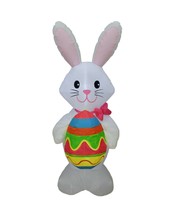 5 Foot Inflatable Easter Bunny Rabbit Holding One Egg Lights Yard Decoration - £44.64 GBP