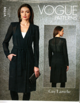 Vogue V1709 Misses 8 to 16 Designer Guy Laroche Light Jacket Sewing Pattern - £19.41 GBP