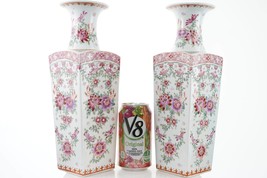 12&quot; pr Republic Period Antique Chinese Famille Rose vases - £688.59 GBP