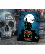 Haunted House Halloween Party Invitation: Editable Canva Template - $91.03 MXN