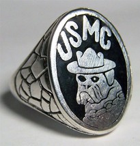 Quality UNITED STATE MARINE CORP BIKER RING BR47R jewelry unisex MENS NEW - $179.12 MXN