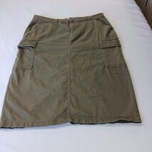 Devoted Women's Green Rear Zipper Cargo Denim Skirt Size XL image 9