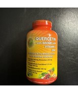 Quercetin with Bromelain Vitamin C and Zinc 180 Capsules-2 per serv EXP ... - $28.69