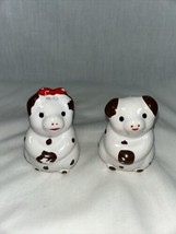 Vtg Mr &amp; Mrs Dalmatian Spotted Pigs Salt Pepper Shakers Japan Grannycore... - $9.88