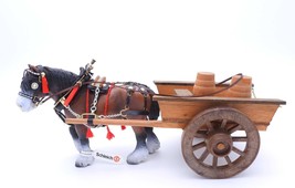 Shire Model Horse (Schleich 12347) with Handmade Draft Harness and (simple) Wood - £115.90 GBP