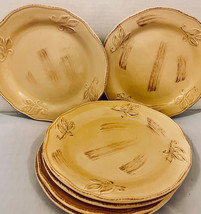 Le Gourmet Chef (6) Salad Plates Luncheon Plates 8-1/2&quot; Distressed Look Yellow - £29.88 GBP