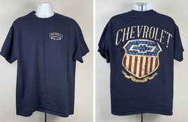 Chevrolet Red White Blue Flag Logo T Shirt Mens XL Blue Cotton Stars stripes - £17.36 GBP