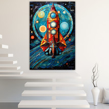 Rocket takes off Canvas Painting Wall Art Posters Landscape Canvas Print Picture - £10.73 GBP+