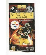 Sep 2 2004 Panthers @ Pittsburgh Steelers Ticket Ben Roethlisberger Rookie - $29.69