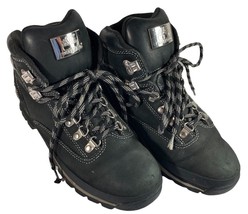 Men’s Timberland Euro Hiker Hiking Boots Genuine Leather Black Nubuck Size 8 - £42.28 GBP