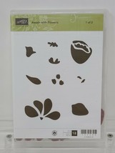 Stampin Up! *RETIRED* Awash With Flowers Stamp Set Floral Rubber Set 1 of 2 - $5.93