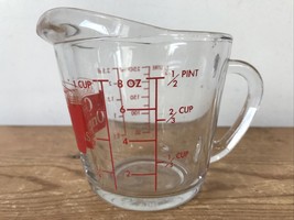 Vintage Anchor Hocking Oven Originals Clear Glass Liquid Measuring 1 Cup 8oz  - £15.22 GBP