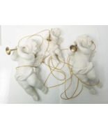 Dept. 56 Ceramic Angels Large Handing White Set of 3 Christmas Cornets - £22.43 GBP