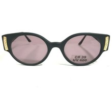 Vintage Enrico Coveri Sunglasses MOD.769 810 Black Round Frames with Pink Lenses - £52.47 GBP