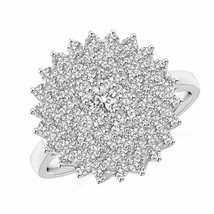 ANGARA 1.35 Ct Natural Diamond Cluster Sunburst Cocktail Ring in 14K Gold - £2,018.15 GBP