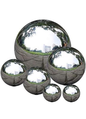 6X Stainless Steel Mirror Polished Sphere Hollow Round Ball Garden 6” To 2”sizes - $9.89