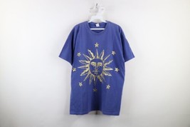 Vintage 90s Streetwear Womens OSFA Faded Celestial Sun Sleep Night T-Shi... - $39.55