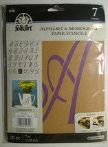 Plaid Folkart Paper Stencils ~ Alphabet &amp; Monogram ~ 7&quot; Script ~ NEW - £11.07 GBP