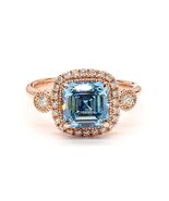 Lab Grown 2.00 Cts Asscher Cut E VVS2 CVD Fancy Blue Diamond Ring 14k Ro... - €2.160,64 EUR