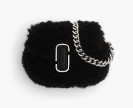 Marc Jacobs Teddy Fur  Snapshot Nano Bag Charm Key Fob Coin Purse ~NWT~ Black - £90.28 GBP