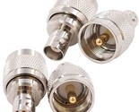 Bnc Female To So239 Male Adapter 4Pcs Rf Coaxial Coax Connector Pl-259 P... - $17.99
