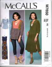 McCall&#39;s M7650 Misses 6 to 14 Top, Tunic and Boho Dresses Sewing Pattern... - £11.65 GBP