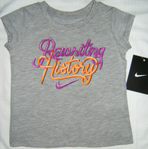 Nike Baby Girl T-Shirt Rewriting History Gray 12M 12 Month - £7.86 GBP