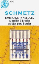 Embroidery Machine Needles-Sizes 11/75 (3) &amp; 14/90 (2) - £12.26 GBP