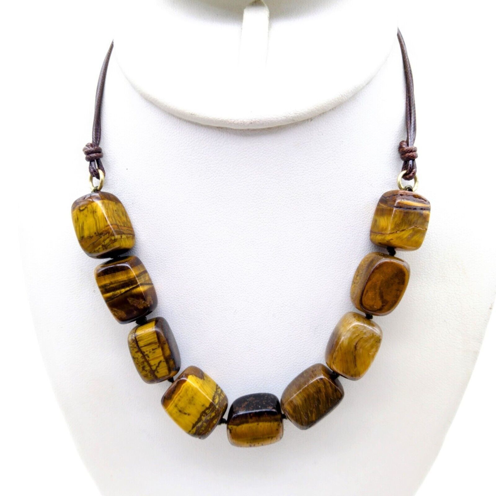 Kenneth Cole New York Chunky Bib Necklace with Tigers Eye Cubes - $28.06