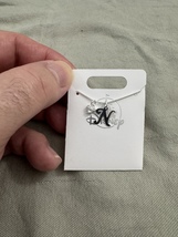 Disney Parks Mickey Mouse Faux Gem Letter N Silver Color Necklace NEW - $35.90