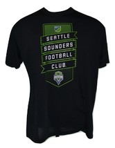 Seattle Sounders FC MLS Soccer Team Logo Performance Microfiber Black T-Shirt - £14.91 GBP