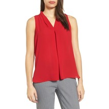 NWT Women Size XXS Nordstrom Vince Camuto Red Sleeveless V-Neck Blouse Top - £19.26 GBP