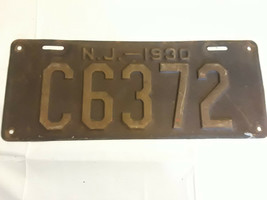 Old Vtg Collectible 1930 New Jersey C6372 License Plate 15&quot; x 6&quot; - £91.09 GBP