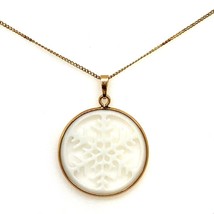 Vintage 14k Gold Filled Lenox Snowflake Porcelain Pendant Chain Necklace 19 5/8 - £43.47 GBP