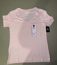 Members Mark Ladies Essential V-Neck Short Sleeve Tee Pink Size SM - $3.96