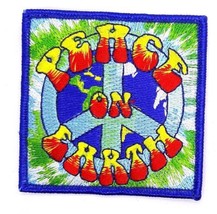 Peace On Earth Peace Sign Iron On Sew On Embroidered Patch 3&quot; X 3&quot; - $111.65 MXN