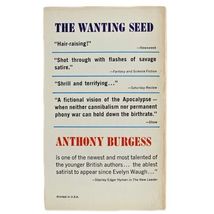 The Wanting Seed by Anthony Burgess 1964 1st Ballantine Printing Vintage PB Book image 2
