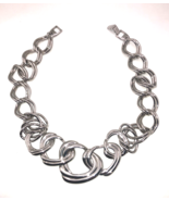 Vintage Napier Chunky Shiny Chain 19” Necklace. Silver Tone.  Graduated ... - $16.00