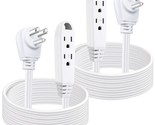 Kasonic 6 Feet 3 Outlet Extension Cord 2 Pack - Triple Wire Grounded Mul... - $27.99