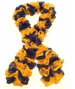 Team Spirit Navy, Yellow - Handknitted Ruffled Scarf - New - $10.88