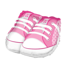 Pink Baby Shoes Shape Aluminum Film Balloon Baby Theme Party Decoration ... - $9.99