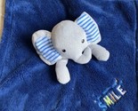 Baby Gear Lovey Blue Elephant Soother You Make Me Smile Embroidery Fleece - $31.18