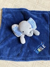 Baby Gear Lovey Blue Elephant Soother You Make Me Smile Embroidery Fleece - £24.51 GBP