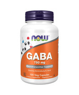 1 Pack NOW Foods GABA 750 mg 100 Veg Capsules - $25.99