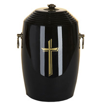 Composite Cremation Ashes Urn For Adult / Gold Cross - £104.45 GBP+