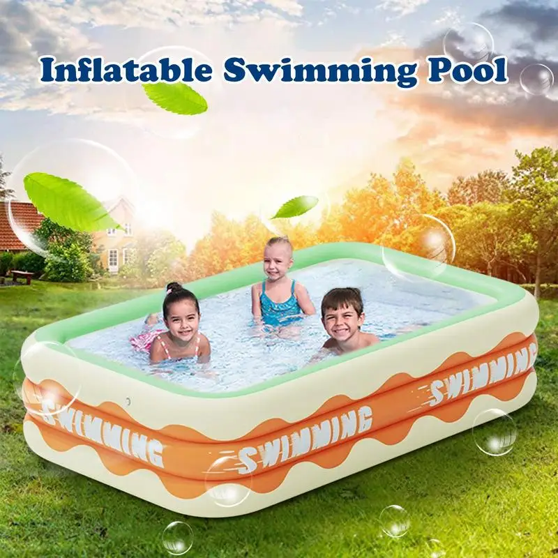 Inflatable Rectangular Foldable Kid Pool Inflatable Swimming Pool Portable - £128.87 GBP+