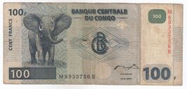 Congo, 100 Francs, 2000, P92, XF - $20.20